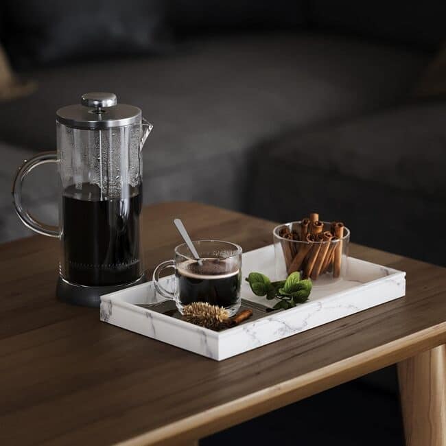 Creative Scents White Marble Decor Tray - 10x6