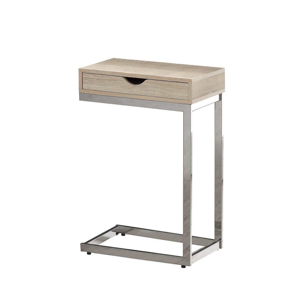 Shop Monarch Specialties I 3204 15 Inch Wide Particle Board Top Metal Side Table With Natural Overstock 19508679