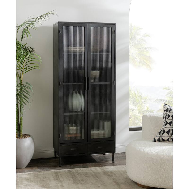 Classic Home Nore Metal Curio Cabinet - Black