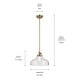 preview thumbnail 24 of 68, Kichler Lighting Avery 1-Light Pendant Light with Seeded Glass