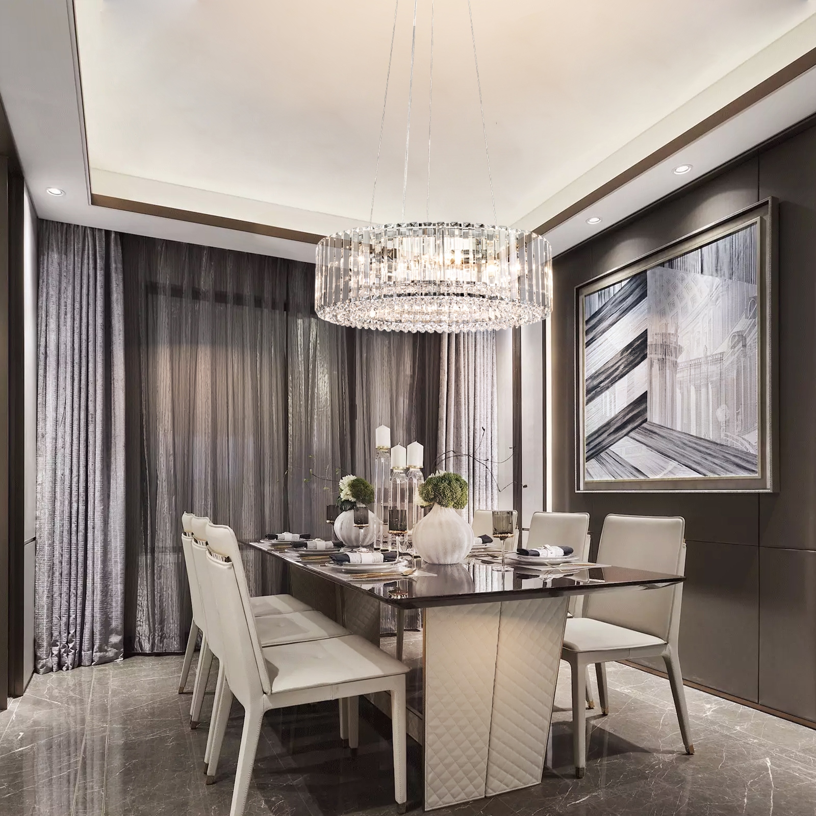 Chrome store chandelier modern