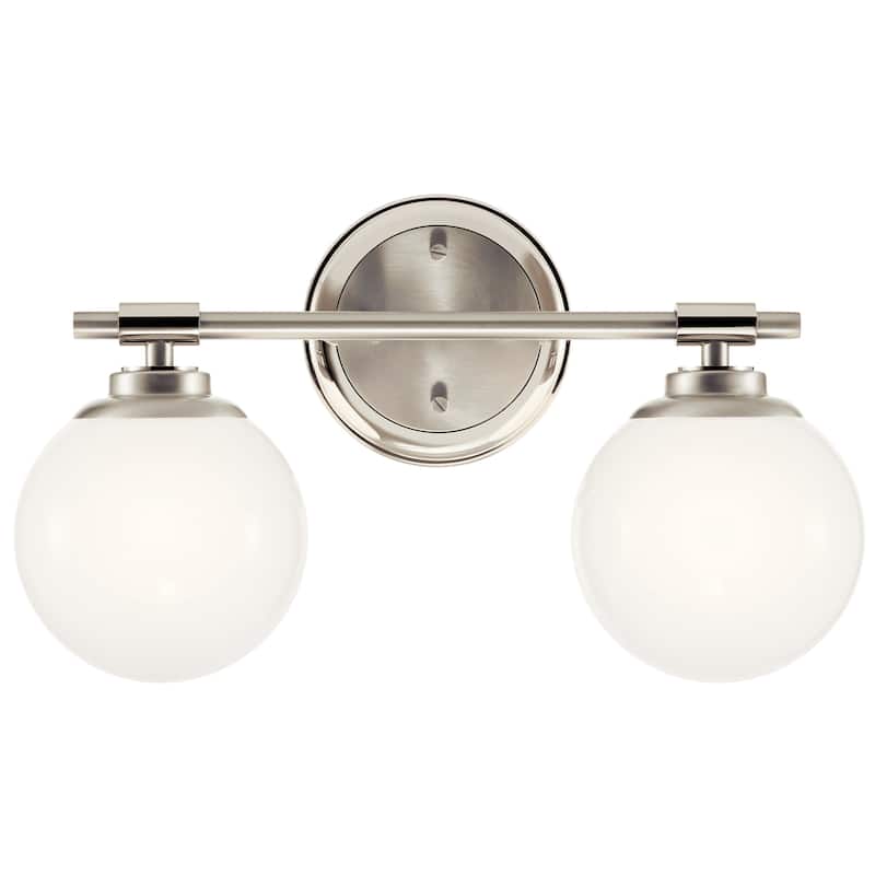 Benno 14.75 in. 2-Light Bathroom Vanity Light with Opal Glass