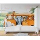 preview thumbnail 1 of 4, Safari Animals on the Bus Wallpaper, Nursery and Kids Room Mural Decor 100x120