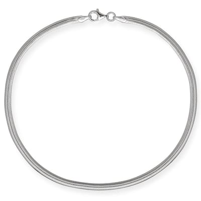 Sterling Silver 10-inch 4 mm Flexible Herringbone Ankle Bracelet