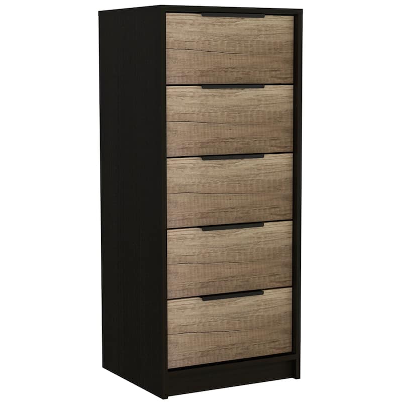 TUHOME Kaia 5 Drawer Dresser, Vertical Dresser - Espresso