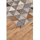 preview thumbnail 2 of 2, Canady Handmade Mosaic Leather Rug, Wolf Gray/Rust, Area Rug