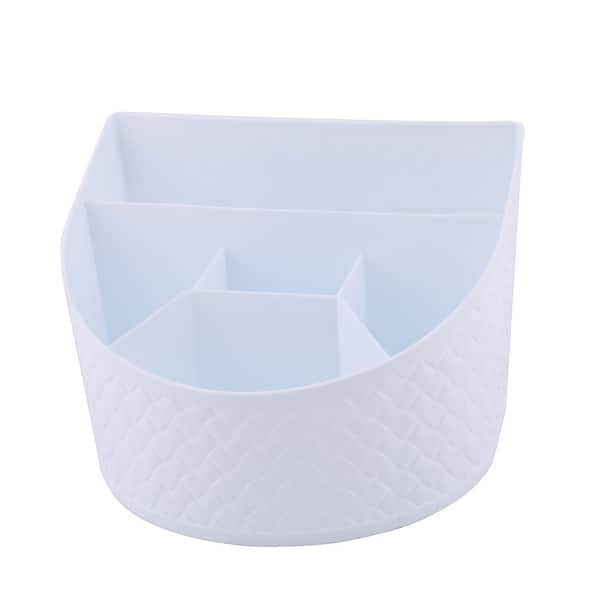 Shop Kitchenware Plastic 5 Compartments Cutlery Storage Spoon Fork Chopsticks Holder Container Box Light Blue Overstock 17603935