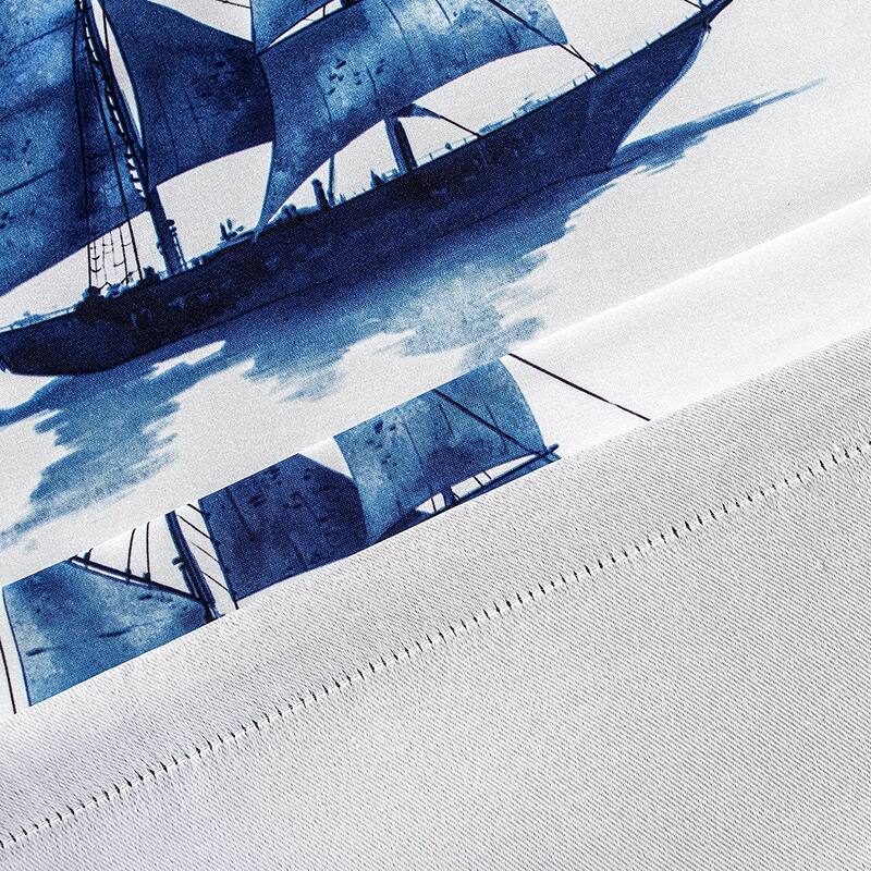 DriftAway Harbor Sailboat Ocean Print Blackout Thermal Insulated Window Curtain Valance Rod Pocket Single 52 x 24