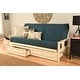 preview thumbnail 18 of 31, Somette Beli Mont Antique White Full-size Storage Futon Set with Mattress Suede Blue