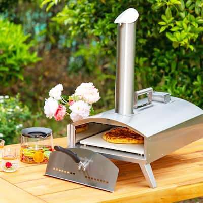 90s Quick Roast Portable Wooden Pellet Stainless Steel Pizza Oven