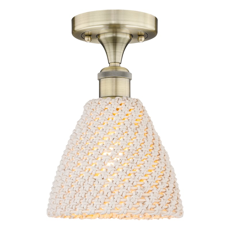 Innovations Lighting Endless Possibilities Edison - Bristol Natural - 1 Light 8" Semi-Flush Mount - Antique Brass