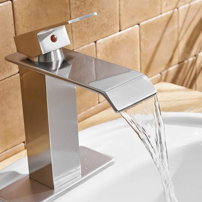 Chrome Waterfall Widespread Bathroom Sink Faucet
