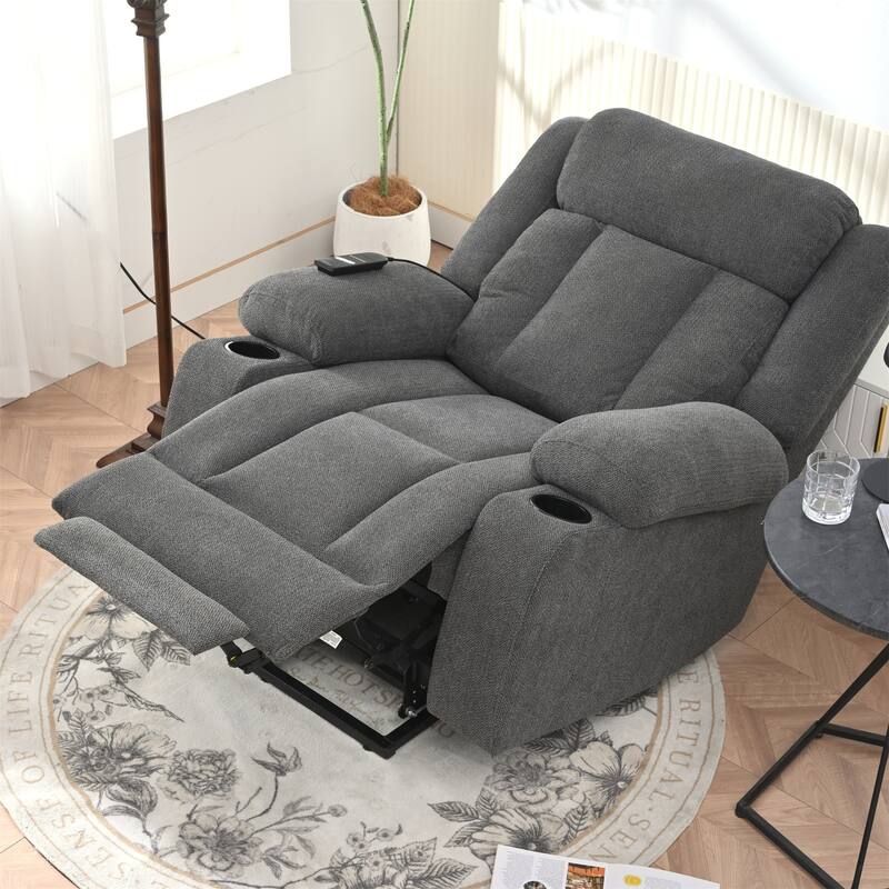 Power Lift Recliner Chair for Elderly, Classic Single Sofa,Home Theater Seat with 2 Cup Holders, Side Pockets, Remote Control