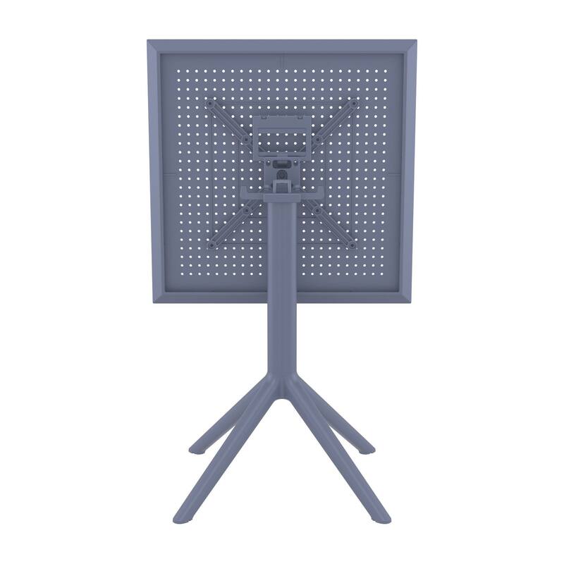 29.5" Gray Folding Square Outdoor Patio Dining Table