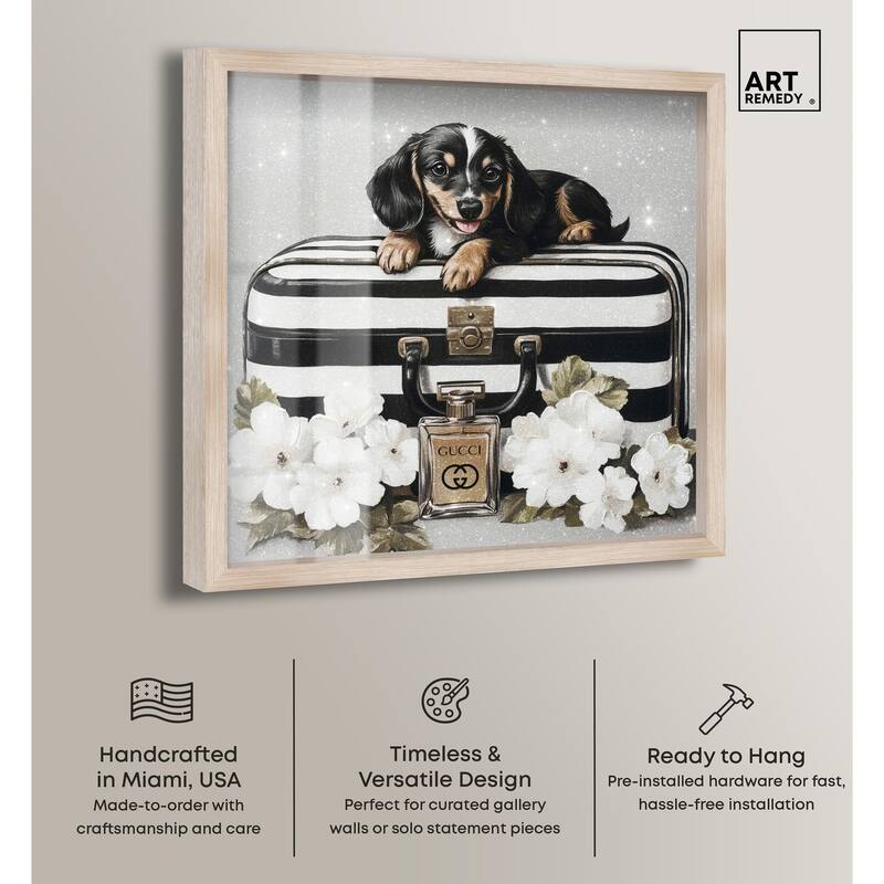 Doxxie Luggage Flowers Shadowbox by Art Remedy
