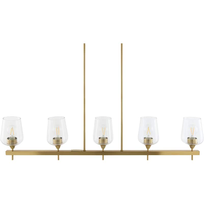 Livabliss Yueva Modern Chandelier - Brass/Clear