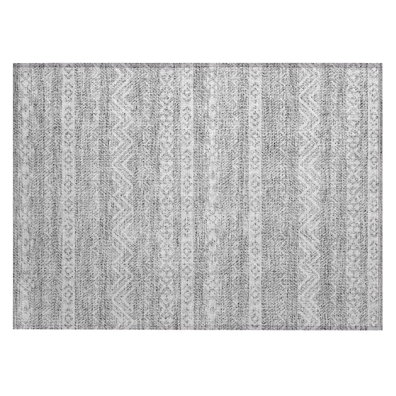 Machine Washable Indoor/ Outdoor Chantille Boho Stripes Rug