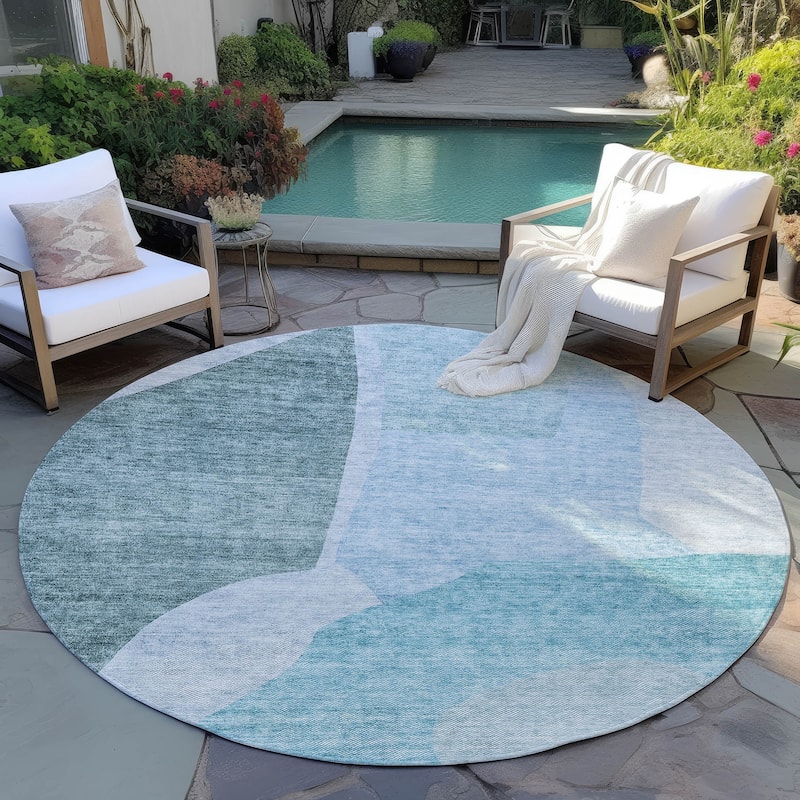 Machine Washable Indoor/ Outdoor Chantille Contemporary Abstract Rug