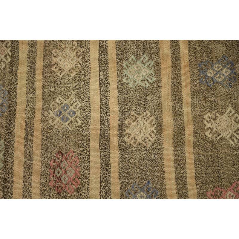 Hand Woven Oriental 100% Wool Carpet Southwestern Tribal Multi-Colored Kilim Area Rug - 8' 5'' X 5' 10''