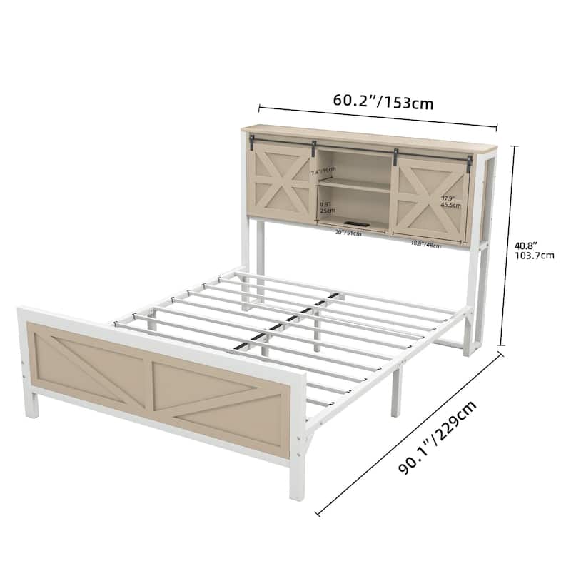Moasis Farmhouse Oak Queen/King Size Bed Frame