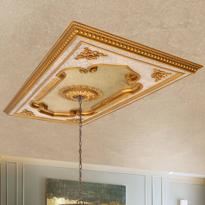Blanco Rectangular Chandelier Ceiling Medallion 94 inches - Gold