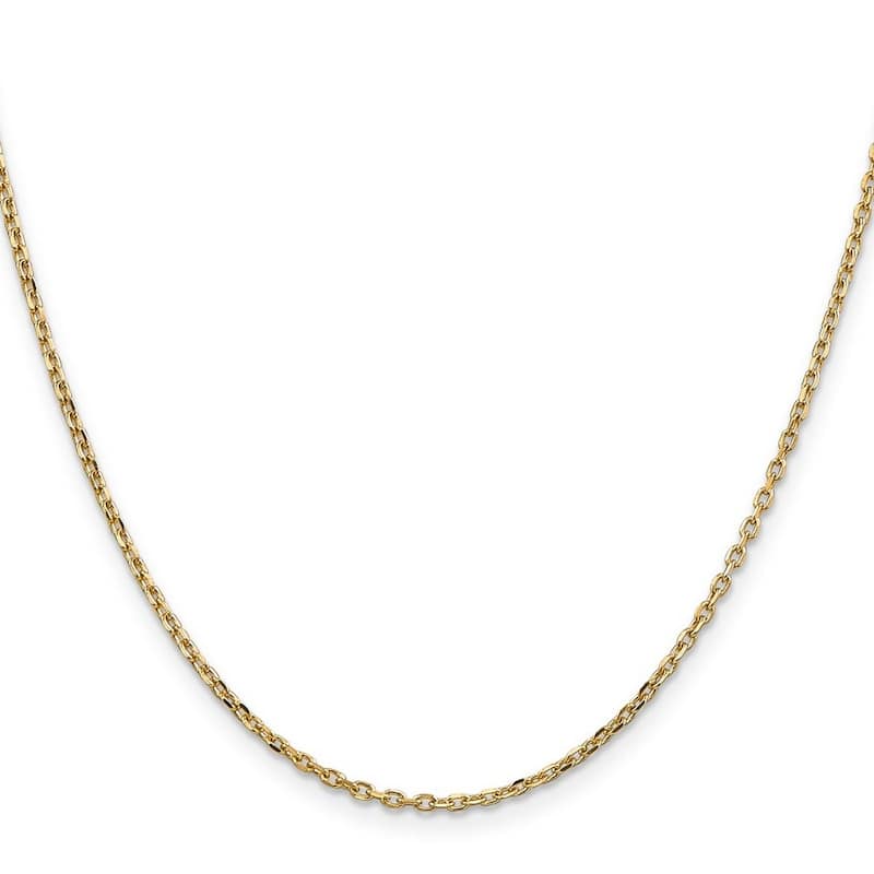 Curata 10k Yellow Gold 1.8mm Diamond Cut Cable Chain Necklace for Men or Women (Lobster)