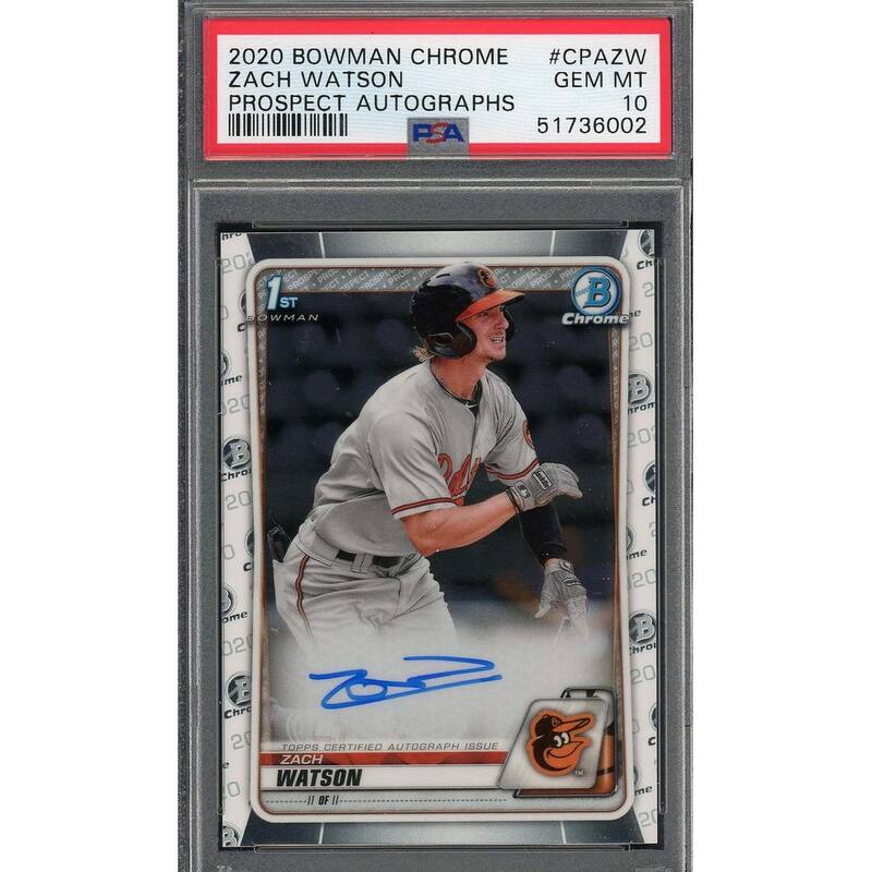Zach Watson 2020 Bowman Chrome Prospect Auto Rookie Card #CPAZW PSA 10 - 8'6" x 11'6"