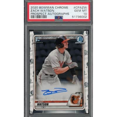 Zach Watson 2020 Bowman Chrome Prospect Auto Rookie Card #CPAZW PSA 10 - 8'6" x 11'6"
