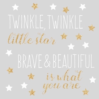 RoomMates Gold Twinkle Twinkle Little Star Quote Wall Decals With Glitter
