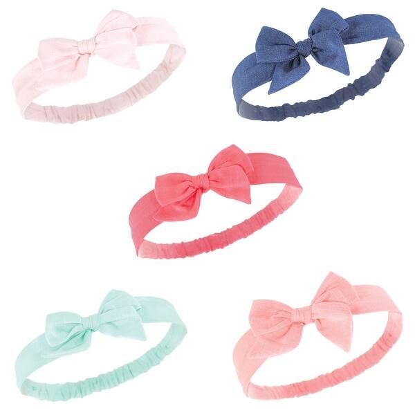 slide 1 of 1, Hudson Baby Infant Girl Cotton and Synthetic Headbands, Multicolor Bow, 0-24 Months - Multicolor Bow Multicolor Bow - 0-24 Months