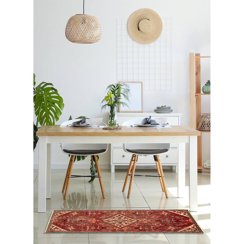 ECARPETGALLERY Hand-knotted Andelz Red Wool Rug - 2'6 x 6'2