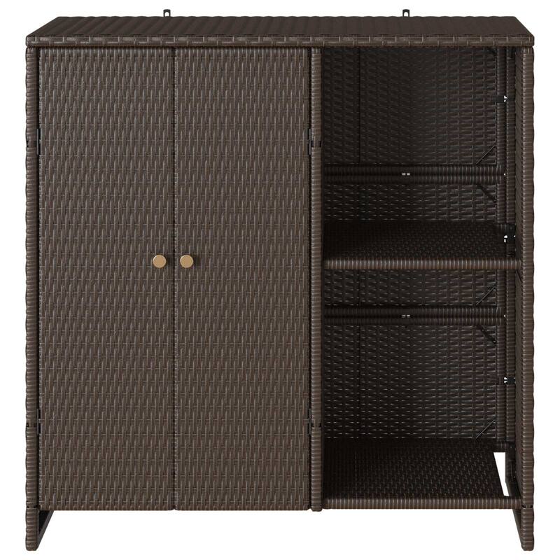 vidaXL Storage Cabinet Beige/Brown/Grey 100x36x102 cm Rattan - 14.2 x 39.4 x 40.2