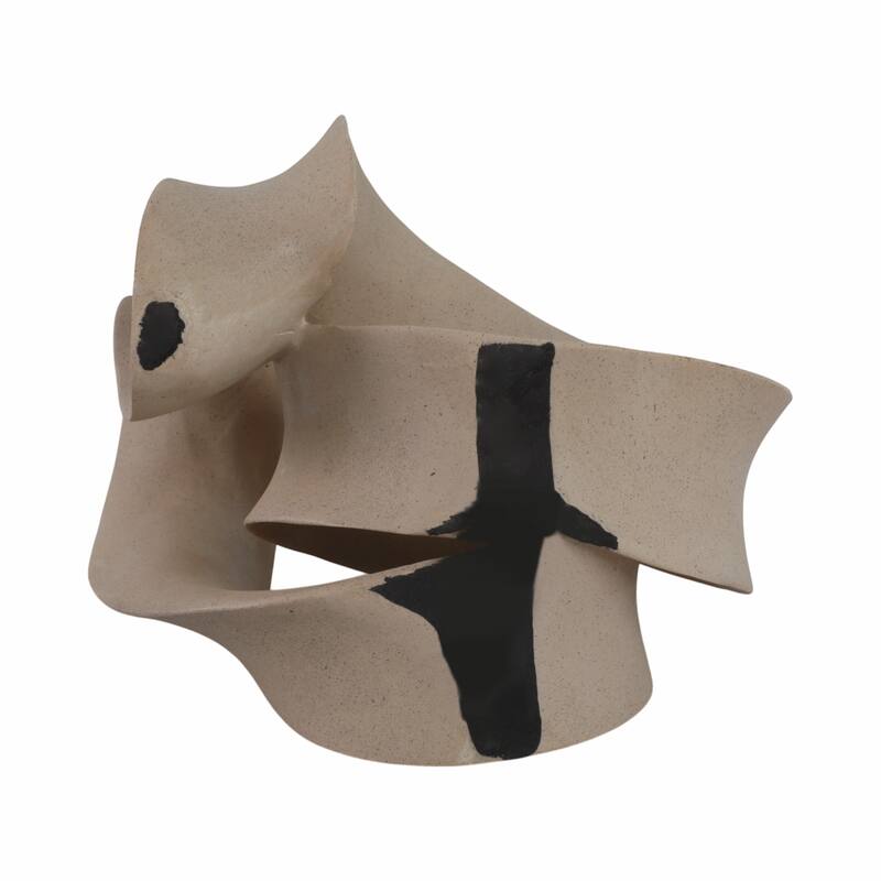 Resin Sculpture with Abstract Curved Loop Design Artistic Silhouette - 13" x 10" x 12"