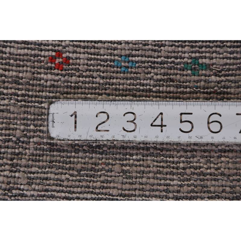 Hand Knotted Oriental 100% Wool Carpet Tribal Tribal Greys & Charcoal Gabbeh Area Rug - 12' 1'' X 9' 2''