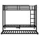 preview thumbnail 4 of 10, Twin XL over Twin XL Metal Bunk Bed Frame with Twin Size Trundle, Plastic Stoppers, Built-in Ladder and Full-Length Guardrails