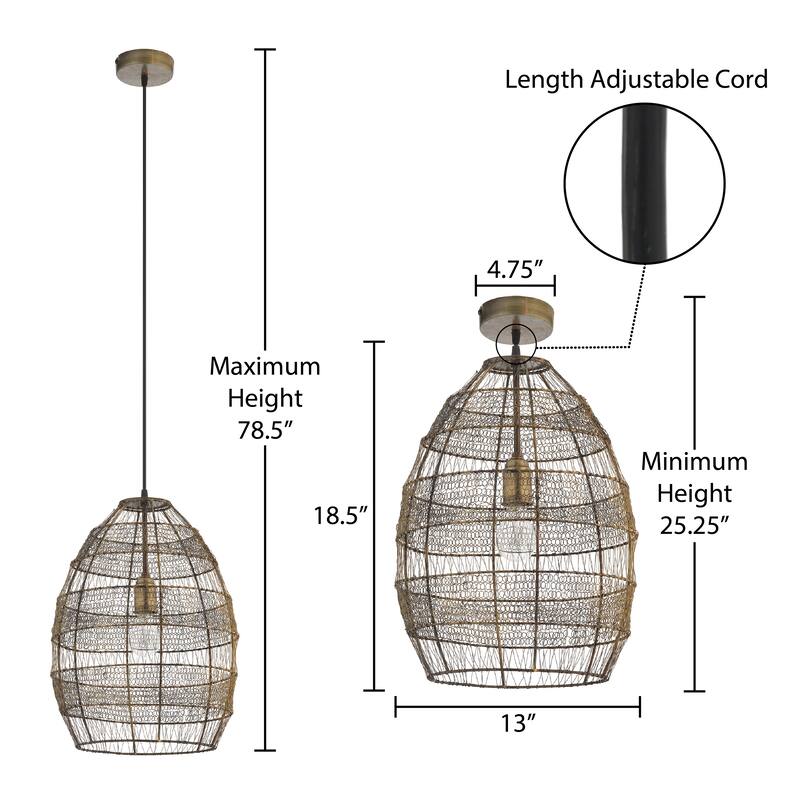 The Curated Nomad Cordilleras Oversized Woven Cage 1-light Pendant