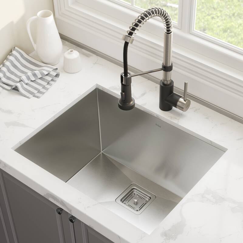 Kraus 3-in-1 Set Undermount Kitchen Sink, Pulldown Faucet, Dispenser