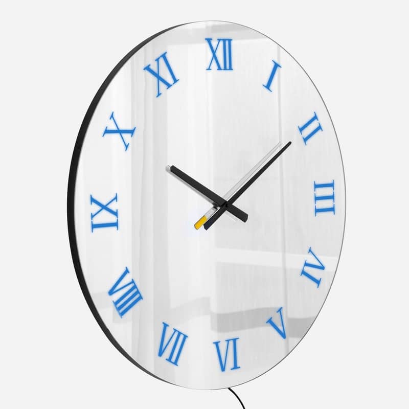 3-Color RGB Backlight Round Mirror Wall Clock