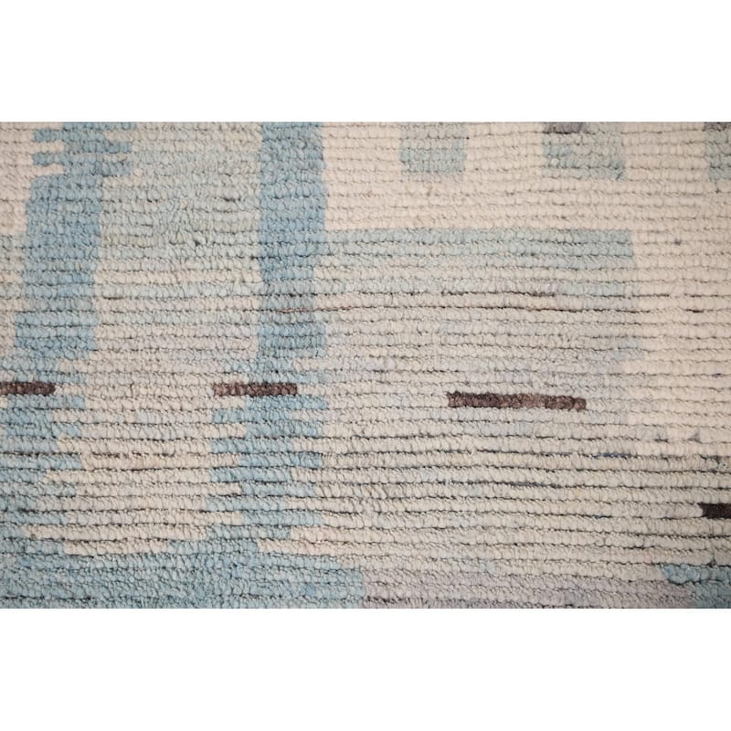 Moroccan Abstract Area Rug Handmade Multi-Color Wool Carpet - 8'10" x 12'0"