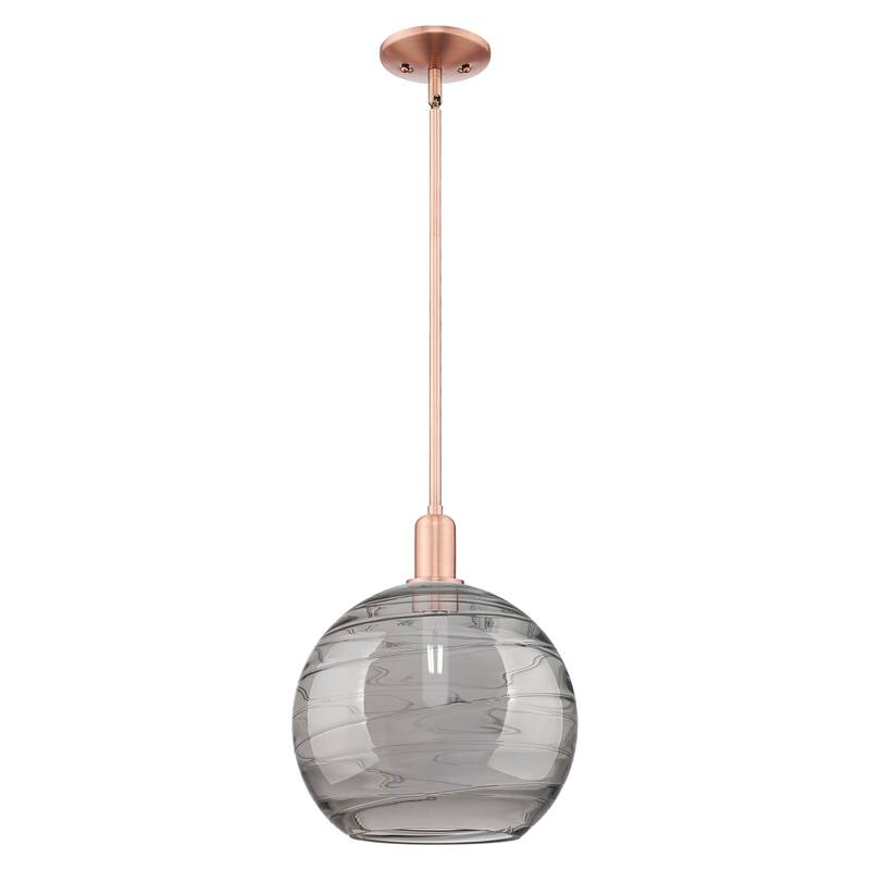 Innovations Lighting Endless Possibilities Arcadia - Athens Deco Swirl - 1 Light 12" Stem Hung Mini Pendant - Antique Copper