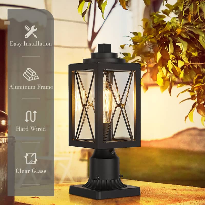 14.5 inch Dusk to Dawn Lamp Post Light with Photocell Sensor - 5.5 x 5.5 x 14.5 inches