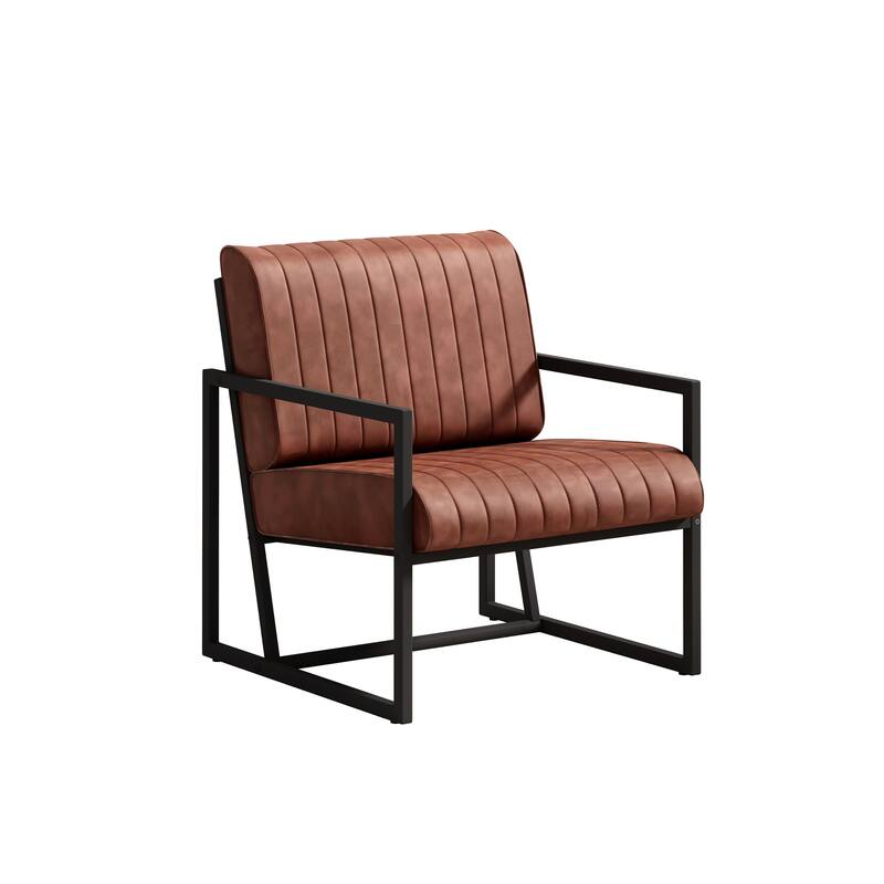 PU Leather Feature Armchair Accent Chair with Metal Frame