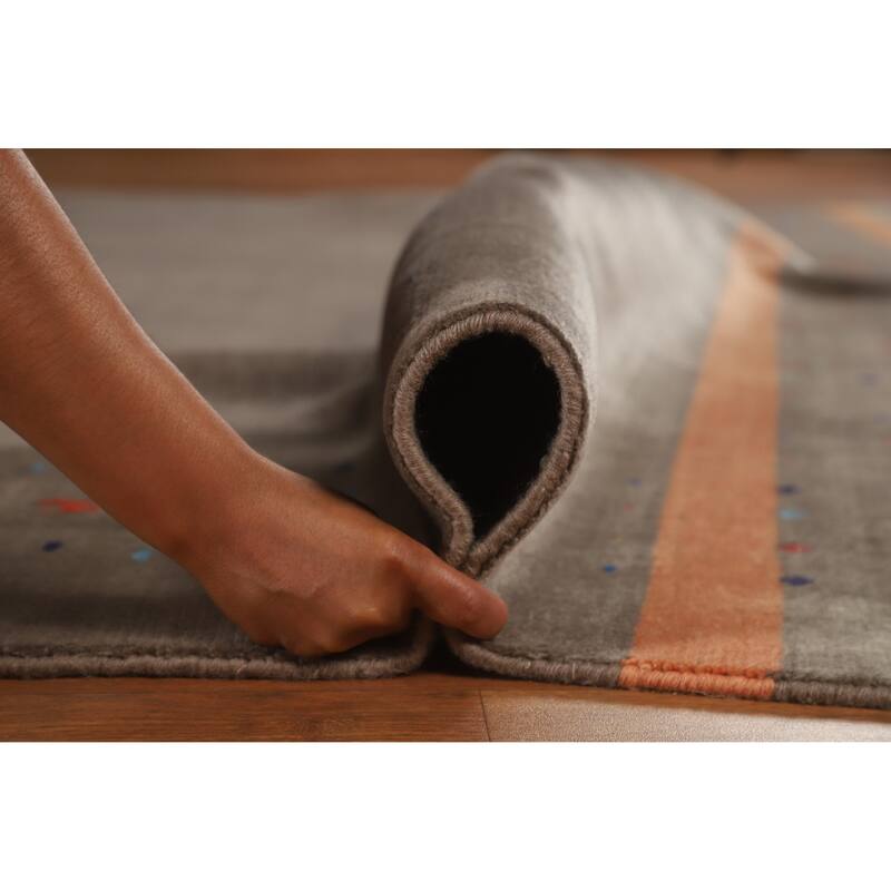 Hand Knotted Oriental 100% Wool Carpet Tribal Tribal Brown Gabbeh Area Rug - 9' 10'' X 8' 1''