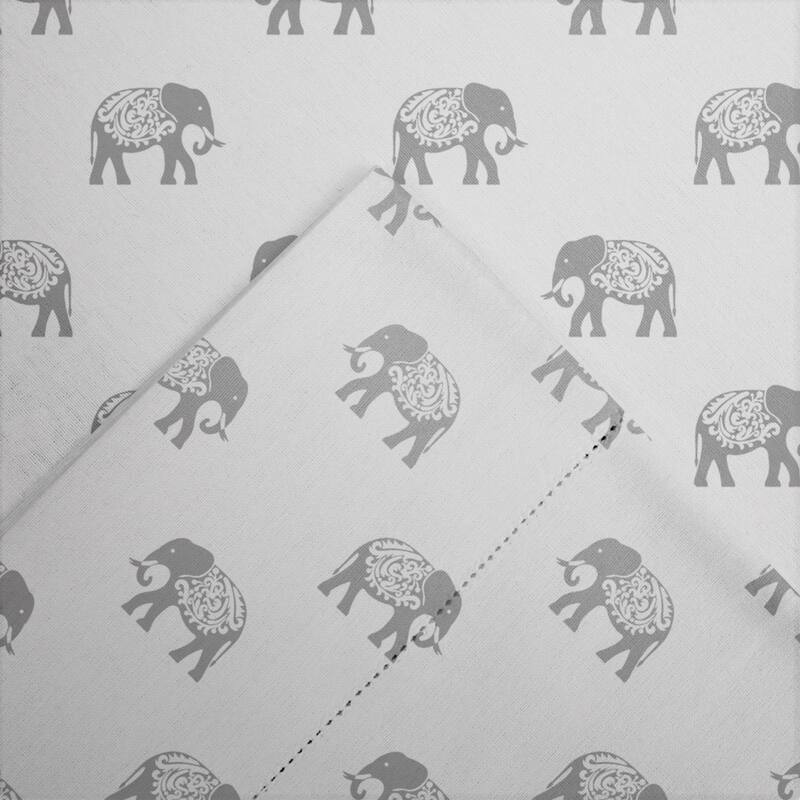 Pointehaven Printed Cotton Flannel Hemstitch Deep Pocket Bed Sheet Set