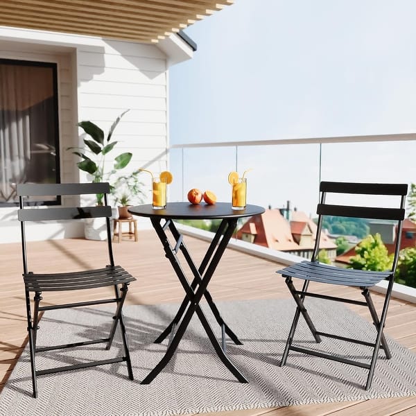 3-Piece Folding Bistro Set,Space Saving Patio Furniture for Backyard - Bed Bath & Beyond