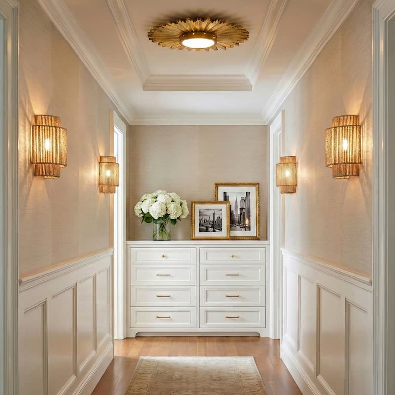 Parrot Uncle 22-inch Mid-Century Modern Gold Sunburst LED Flush Mount Ceiling Light