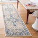 SAFAVIEH Madison Diederike Boho Medallion Distressed Rug - 2'2" x 14' Runner - Ivory/Light Blue