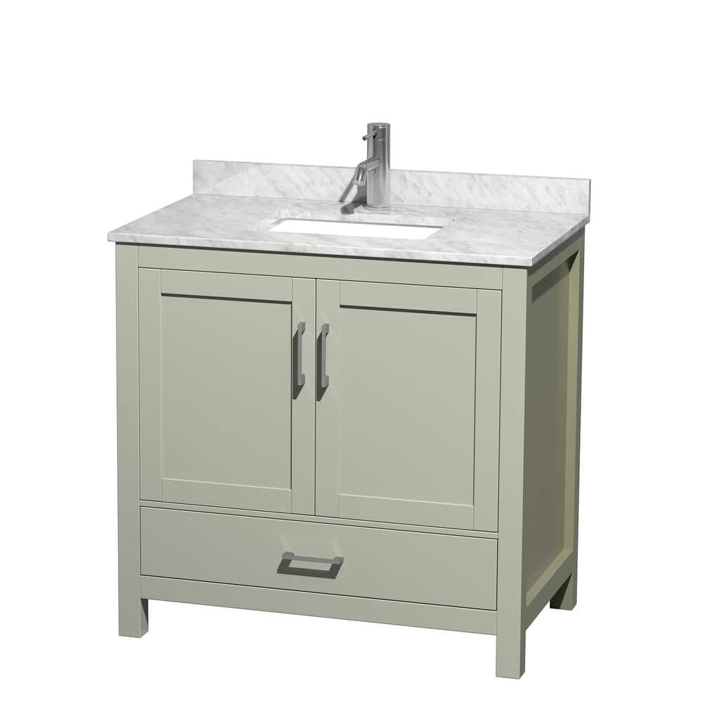 Wyndham Collection Sheffield 36" Freestanding Vanity Set with Hardwood