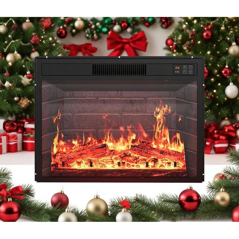 23" Electric Fireplace, Remote & Touch Control, Ultra-Thin Wall Mounted or Recessed
