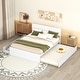 preview thumbnail 10 of 15, Full Size Bed with Twin Size Trundle Bed and 2 Drawers, Wooden Platform Bed Frame with Headboard for Girls Boys Teens Adults White - Full